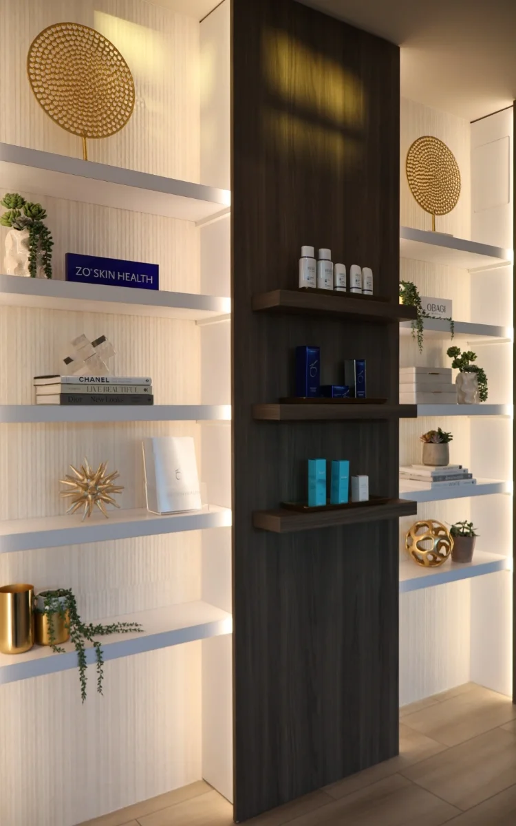 Medical-grade skincare products at The Bluffs Med Spa in Bluffton, South Carolina