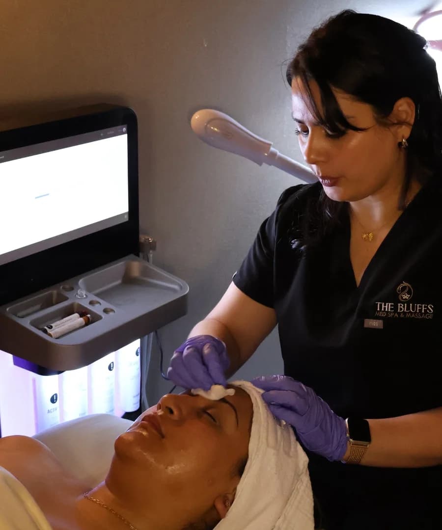 A skin treatment at The Bluffs Med Spa in Bluffton, South Carolina
